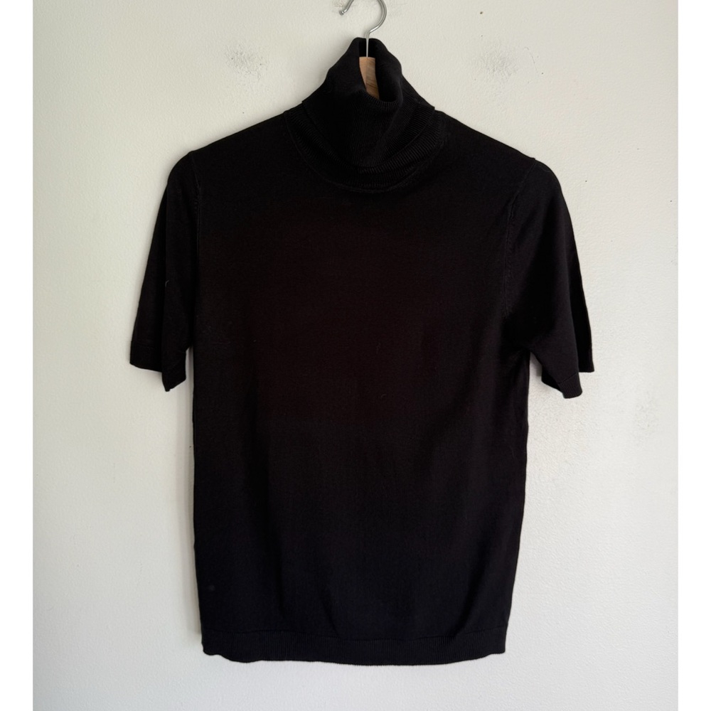 NWT Mango Short Sleeve Turtleneck Sweater in Black - Picture 4 of 9